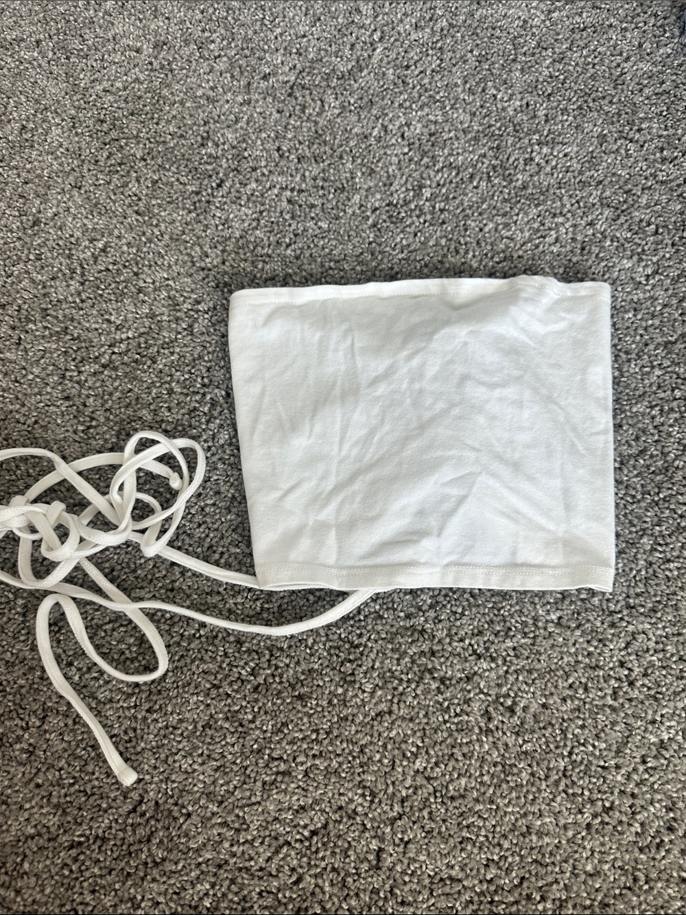 White Strapless Tube Top